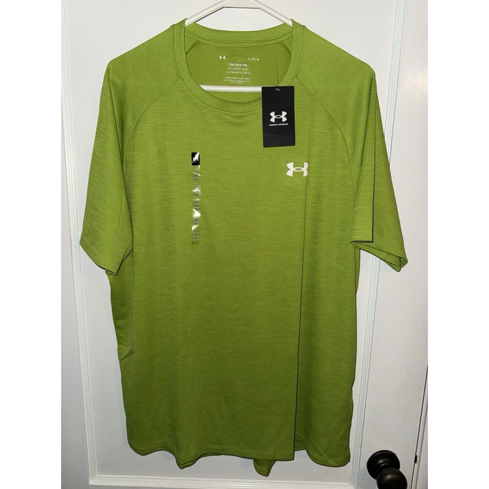 Under Armour Mens Size L Green Short Sleeve T Shirt The Tech Tee